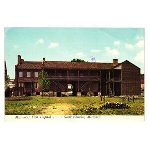 Missouri First Capitol Postcard 200 Block South Main Street St Charles Vintage